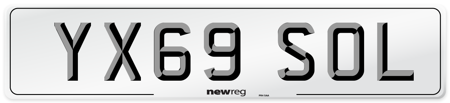 YX69 SOL Number Plate from New Reg